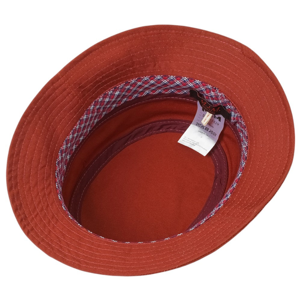 MJM Bucket Hat MAX STAYWAX - Rød Oilskin Bøllehat - Bucket Hat fra MJM Hats hos The Prince Webshop