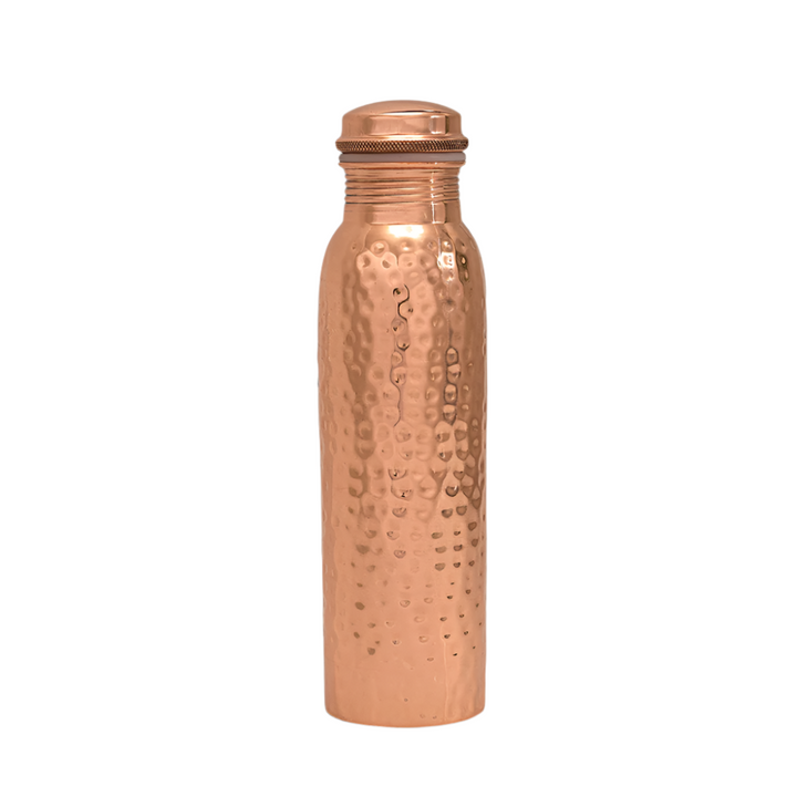 Pure Copper Water Bottle Hammered - 1 liter - Gift Idea from Ayurveda Specialist B.V. at The Prince Webshop