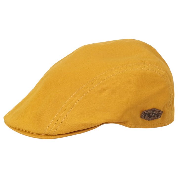 MJM Daffy 3 Staywax - Yellow Oilskin Sixpence - Flat Cap from MJM Hats at The Prince Webshop