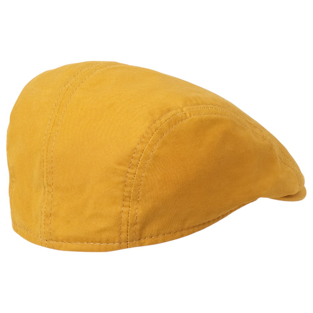 MJM Daffy 3 Staywax - Yellow Oilskin Sixpence - Flat Cap from MJM Hats at The Prince Webshop