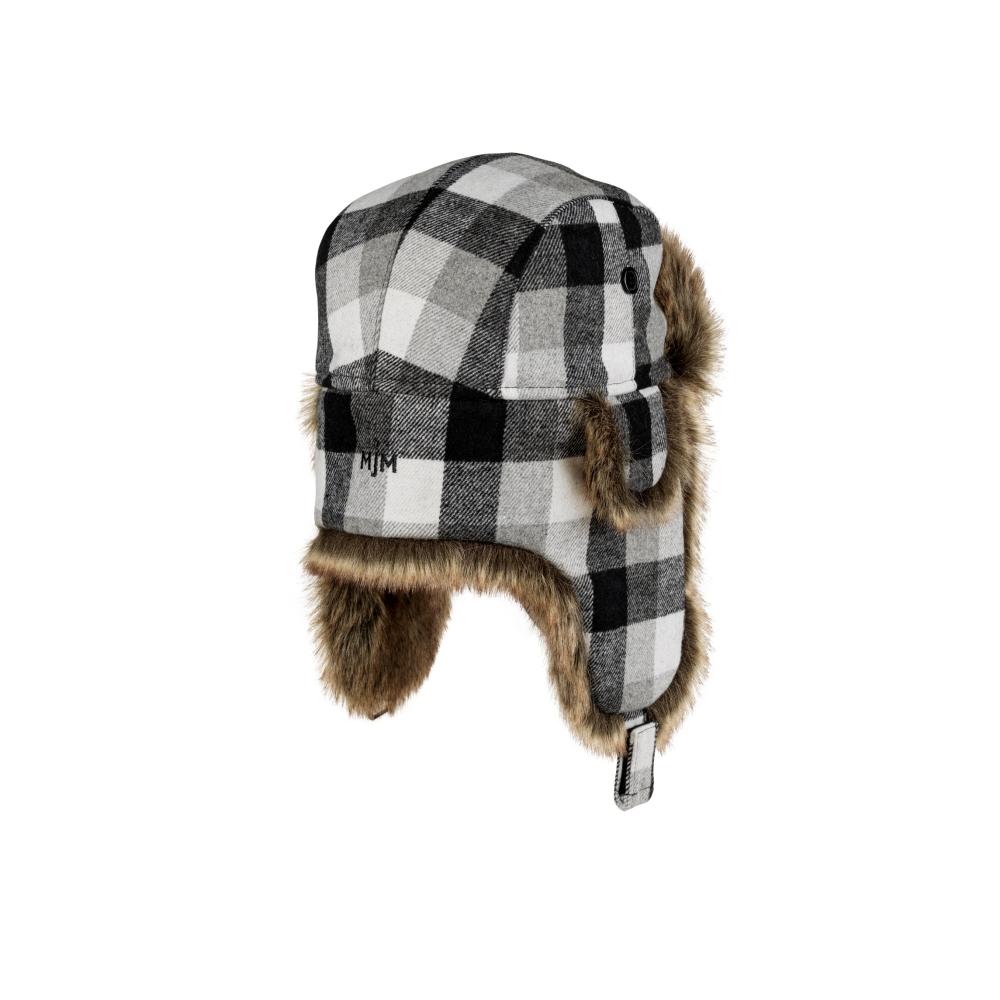 MJM Trapper Rex 32 Faux Fur Gray Check - Hat from MJM Hats at The Prince Webshop