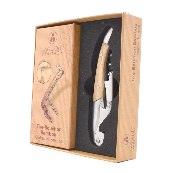 Laguiole Heritage Sommelier Proptrækker med Bambushåndtag - Proptrækker fra Laguiole by Polyflame hos The Prince Webshop