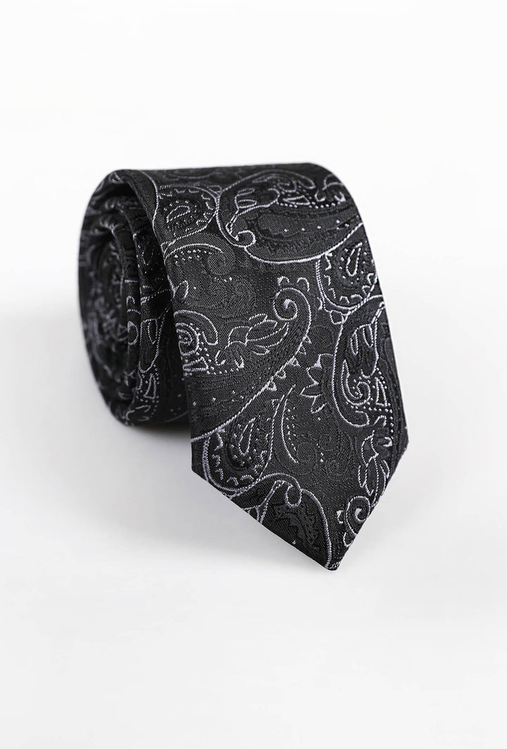 Patterned tie - Black - Tie from Yves Enzo at The Prince Webshop