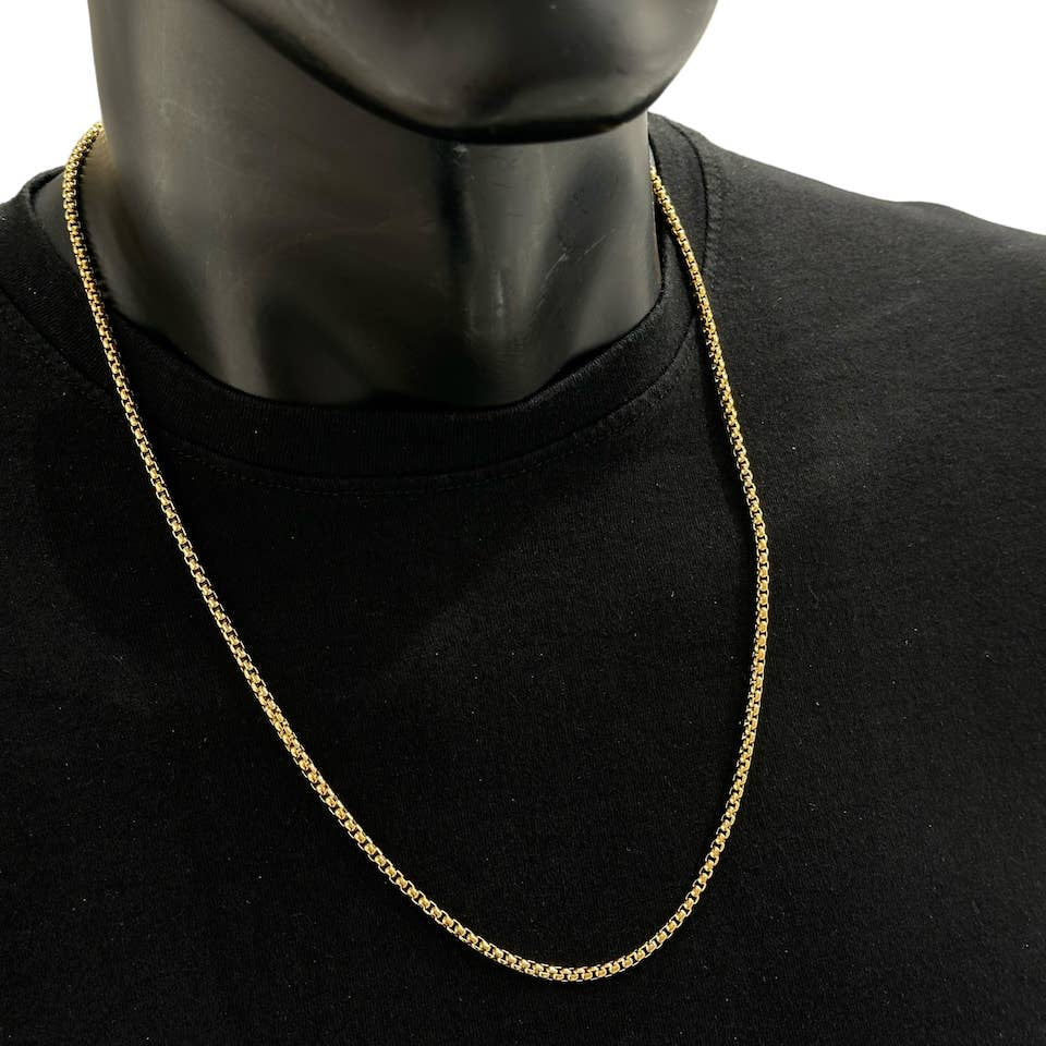 JAX Halskæde 60 cm i rustfrit stål - Guld Firkantet - Halskæde fra BYREN | ÉLINE L'ATELIER hos The Prince Webshop