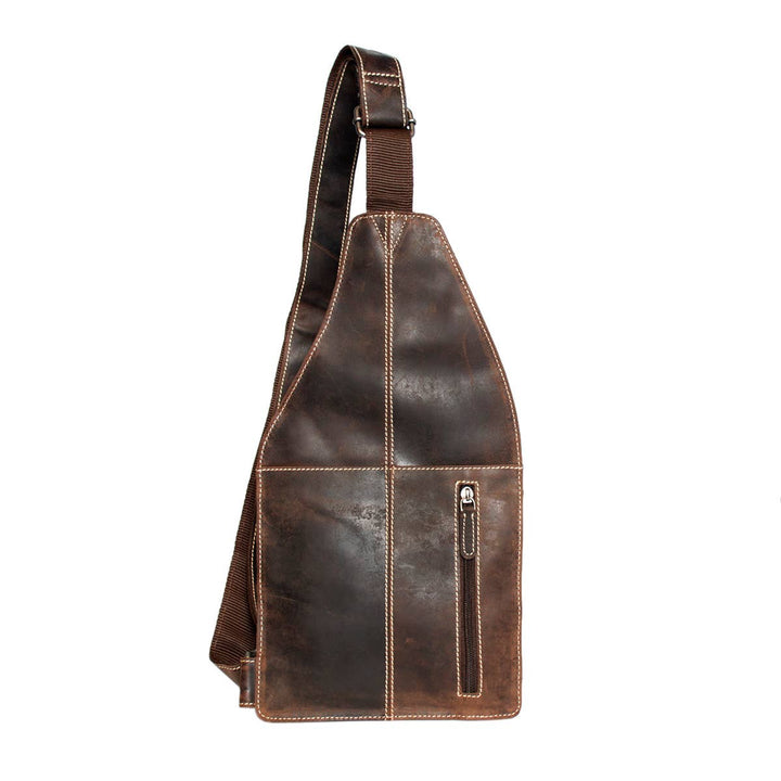 Arrigo Crossbody Shoulder Bag Buffalo Leather - Mørkebrun - Taske fra Arrigo hos The Prince Webshop