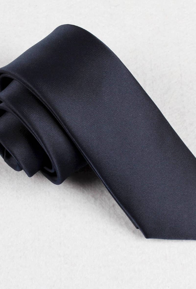 Tie in satin - Navy blue - Tie from Yves Enzo at The Prince Webshop