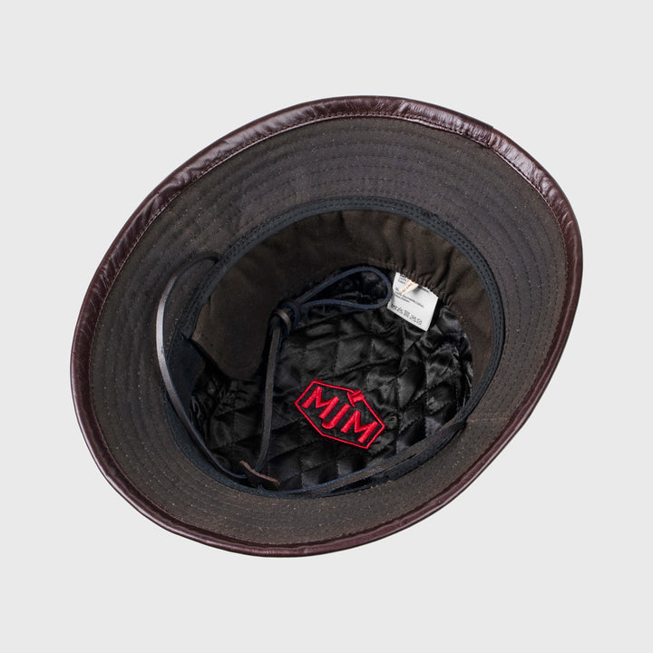 MJM 10044 Wax Cotton Brown Oilskin - Bucket Hat in Brown - S (56 cm) - Bucket Hat from MJM Hats at The Prince Webshop