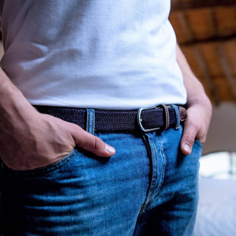BILLYBELT Navy Blue Woven Elastic Belt - Elastic Comfort Belt - Belt from BILLYBELT at The Prince Webshop