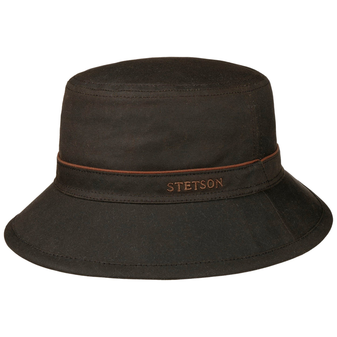 Stetson CO/PES Bucket Hat - Brunt Oilskins Look - Bucket Hat fra Stetson hos The Prince Webshop