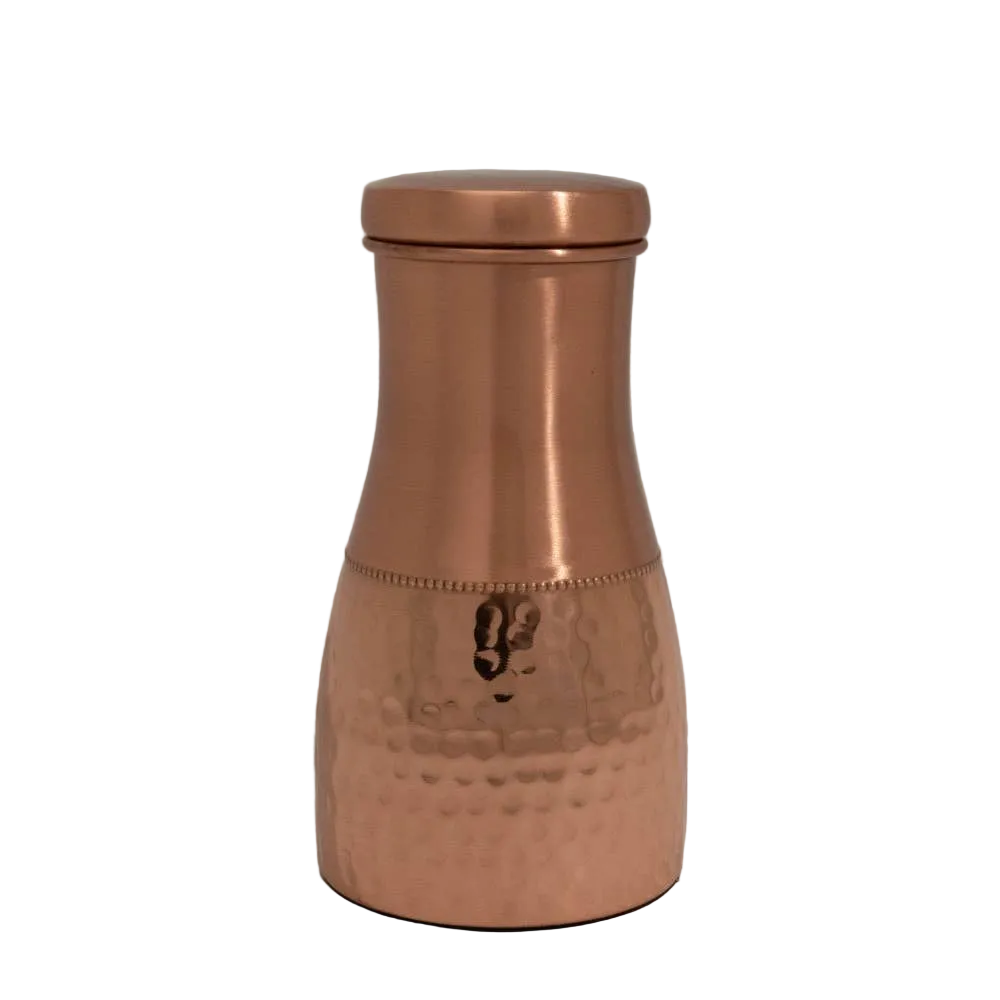 Ren kobberkaraffel halvt hamret med låg ± 950 ml kande - Bartender Gear fra Ayurveda Specialist B.V. hos The Prince Webshop