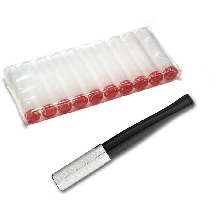 Flair Automatic Guillochier Cigarette Holder - Black/Silver - Cigarette Holder from Denicotea at The Prince Webshop