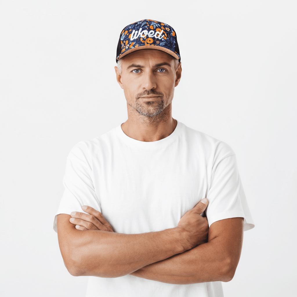 WOED trucker cap i fersken med korkskygge - Baseball Cap fra Woed hos The Prince Webshop