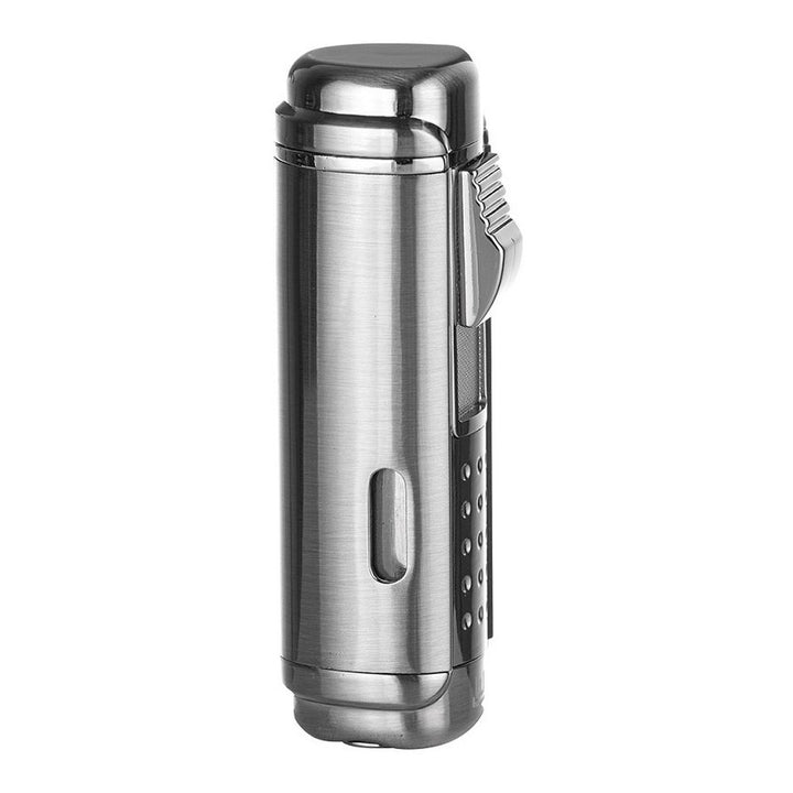 Winjet Cigar Lighter 4 x Jet Chrome Satin w/Puncher - Lighter from Winjet at The Prince Webshop
