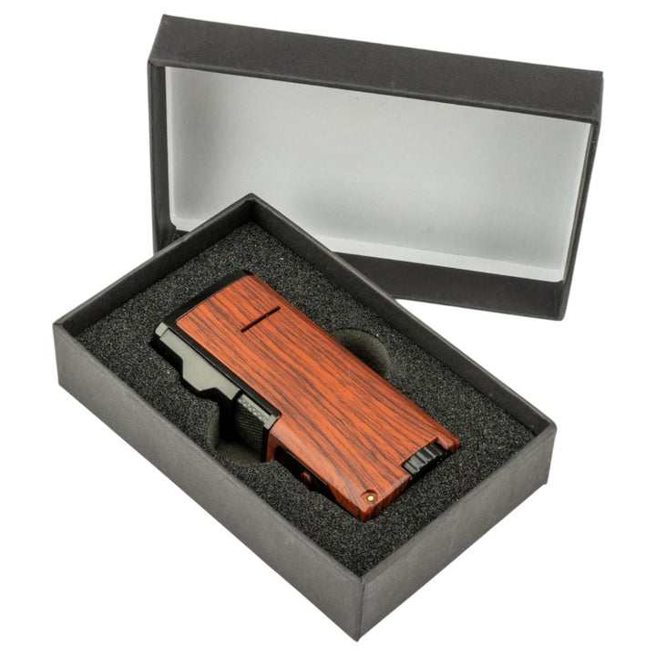 SKY Windsor 3-flame Jet Cigar Lighter med Puncher - Wood - Lighter fra SKY hos The Prince Webshop