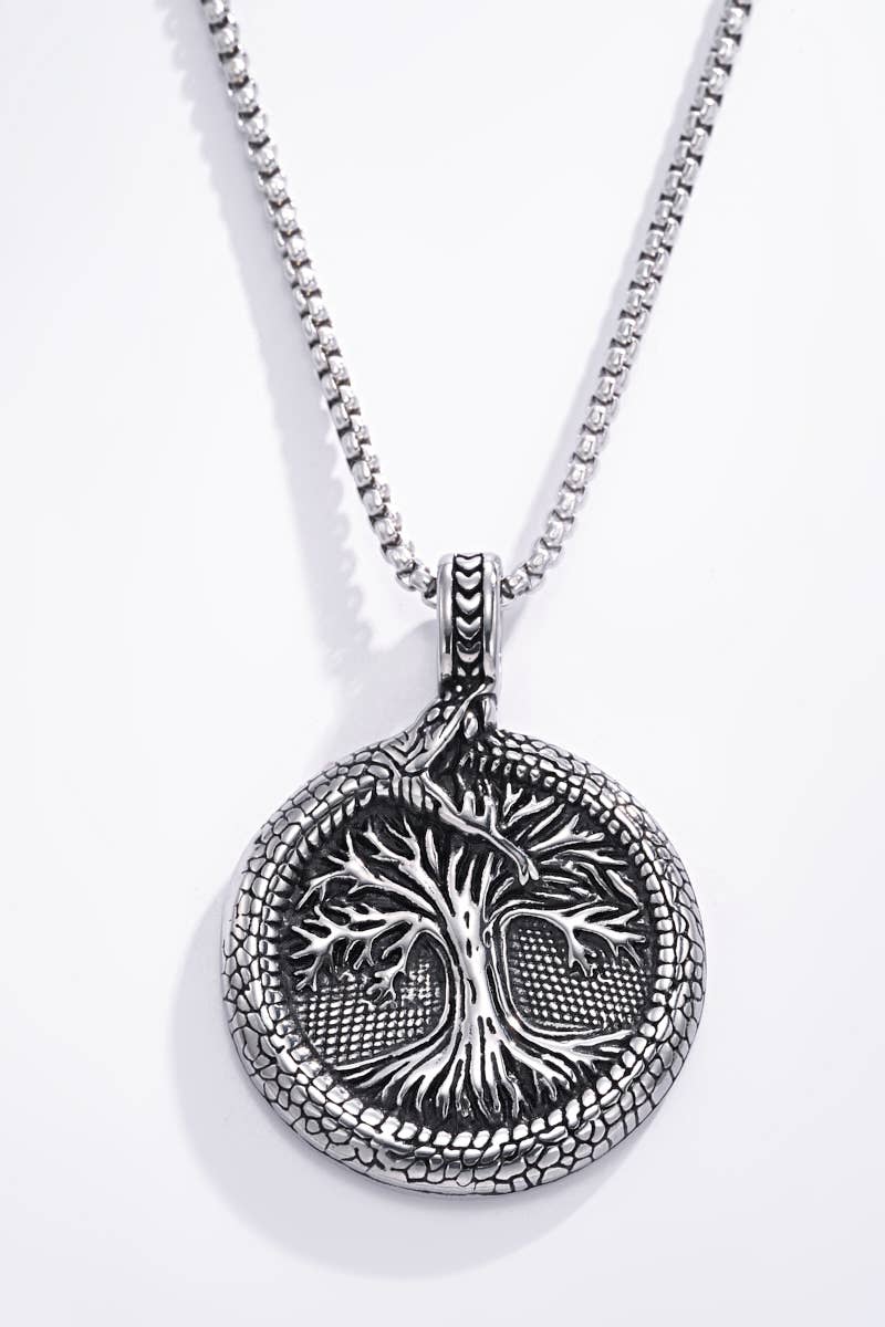 Tree of Life vedhæng i rustfrit stål med kæde - guld eller sølv - Halskæde fra BYREN | ÉLINE L'ATELIER hos The Prince Webshop