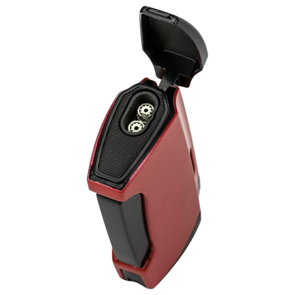 JEAN CLAUDE Diego 2 Jet Cigar Lighter with Puncher - Red - Lighter from Jean Claude at The Prince Webshop