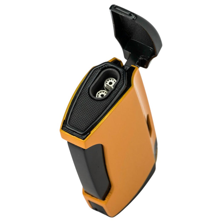 JEAN CLAUDE Diego 2 Jet Cigar Lighter with Puncher - Yellow - Lighter from Jean Claude at The Prince Webshop
