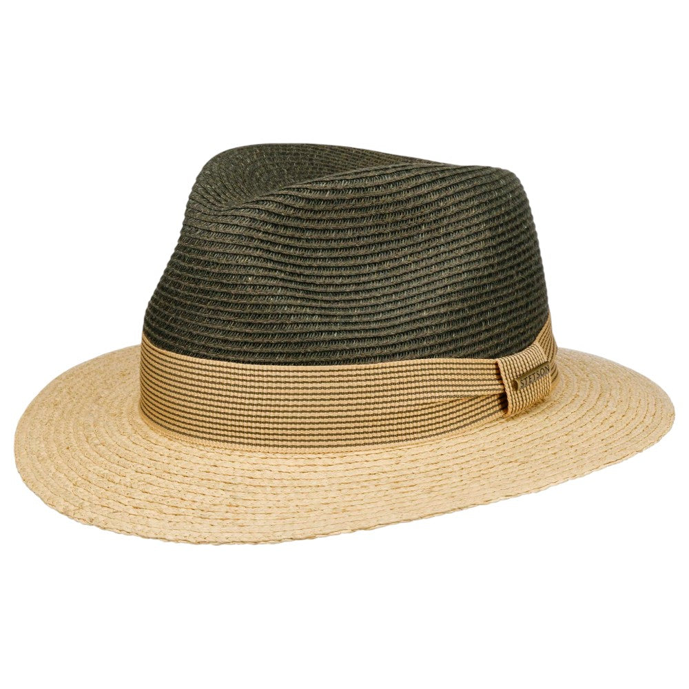 Stetson Traveller Toyo Raffia Strå Sommerhat - Oliven / Beige - Traveller Hat fra Stetson hos The Prince Webshop