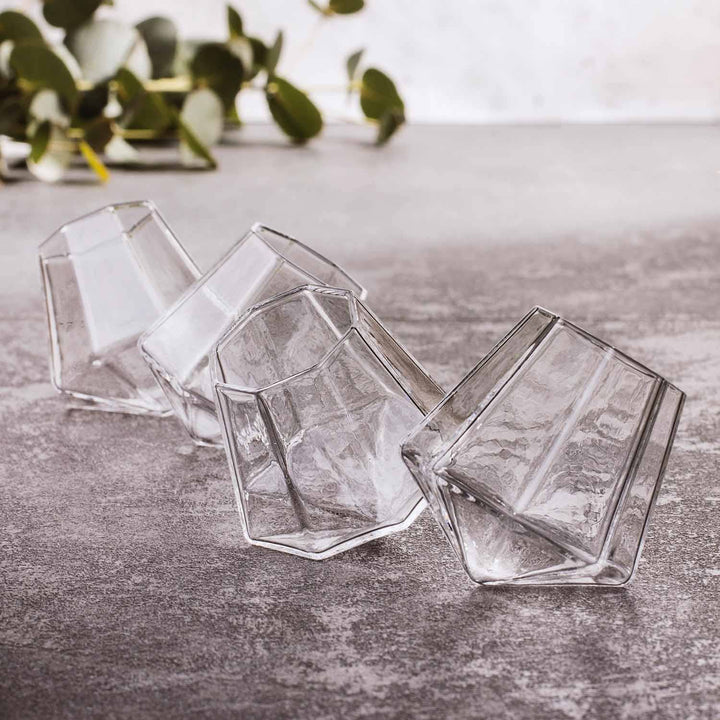 Mad Monkey Diamant Shot Glas - Sæt med 4 - Shotglas fra Mad Monkey hos The Prince Webshop