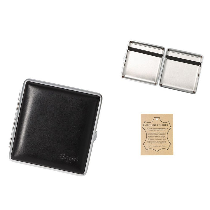CASETI Cigarette Case for 20 King Size - Black Leather - Cigarette Case from Caseti at The Prince Webshop