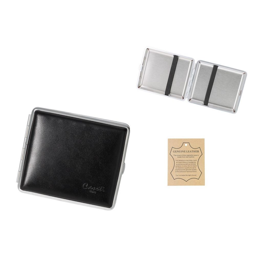 CASETI Cigarette Case for 18 King Size - Black Leather - Cigarette Case from Caseti at The Prince Webshop