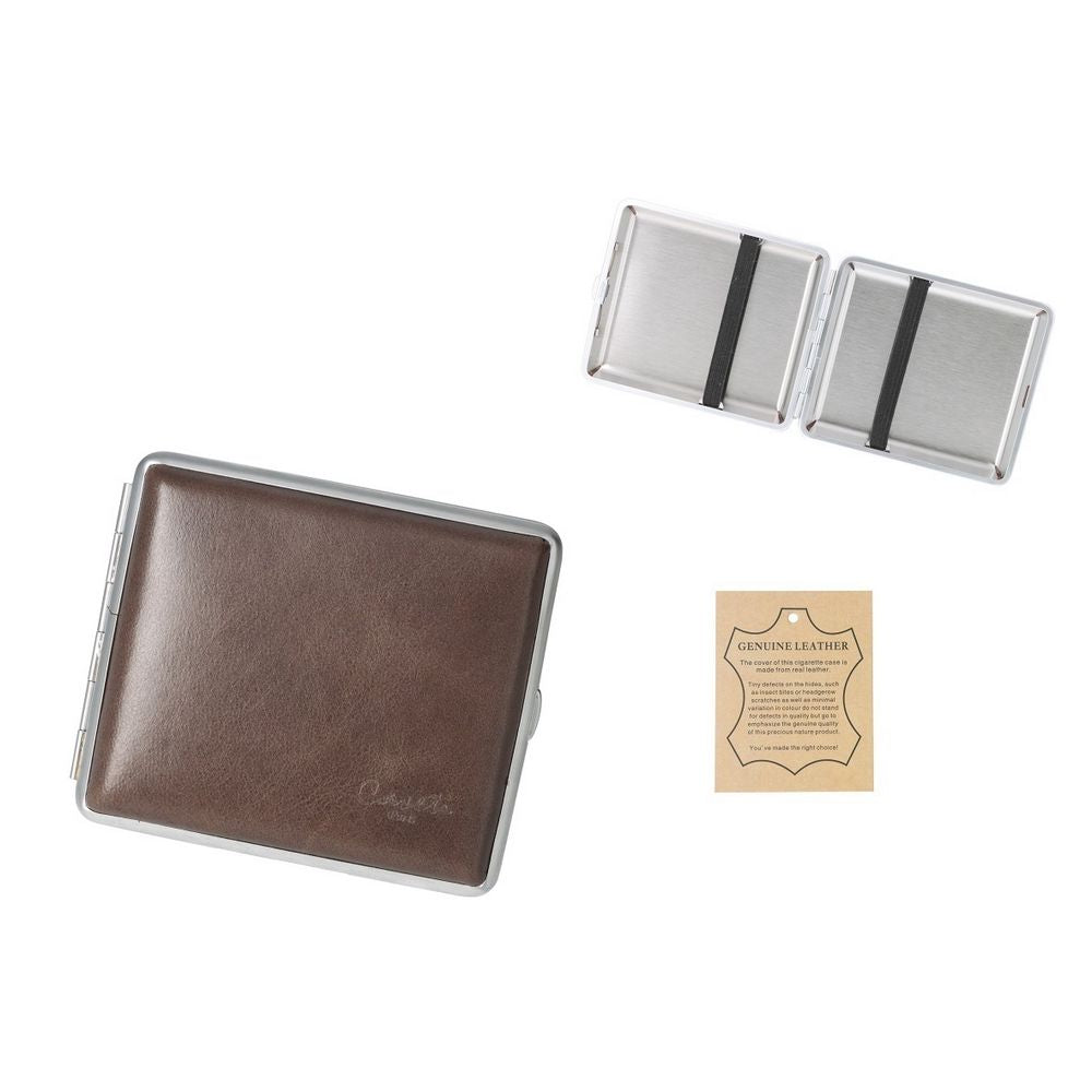 CASETI Cigarette Case for 18 King Size - Brown Leather - Cigarette Case from Caseti at The Prince Webshop