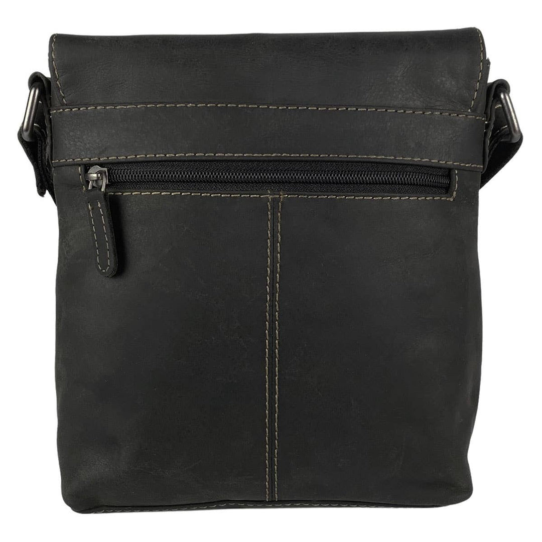 Arrigo Shoulder Bag with Flap - Buffalo Leather - Black - Bag from Arrigo at The Prince Webshop