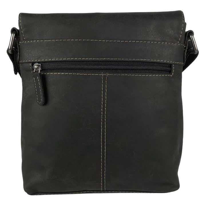 Arrigo Shoulder Bag with Flap - Buffalo Leather - Black - Bag from Arrigo at The Prince Webshop