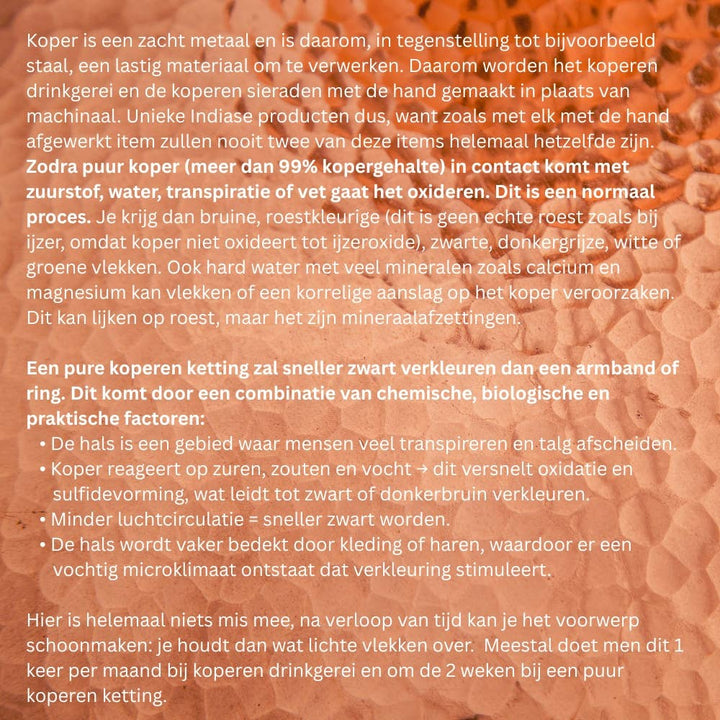 Halskæde med kobberled - 48 cm - 3 mm - Halskæde fra Ayurveda Specialist B.V. hos The Prince Webshop