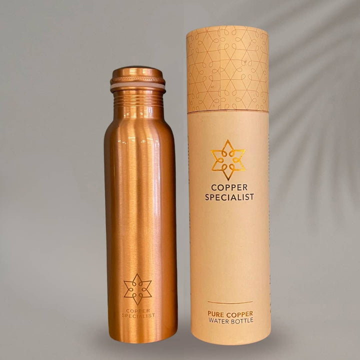 Ren kobber vandflaske ± 950 ml (ekstra tung)
