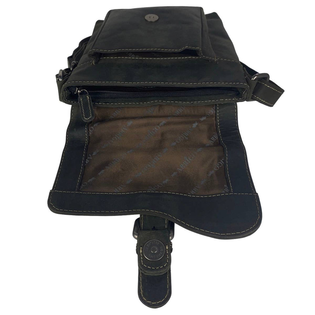 Arrigo Shoulder Bag with Flap - Buffalo Leather - Black - Bag from Arrigo at The Prince Webshop