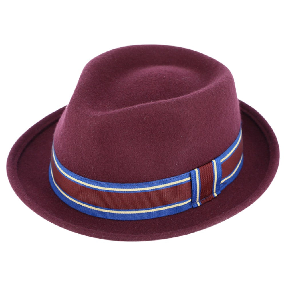 Bordeaux Trilby Hat i 100% Uld Filt - Trilby Hat fra fiebig hos The Prince Webshop