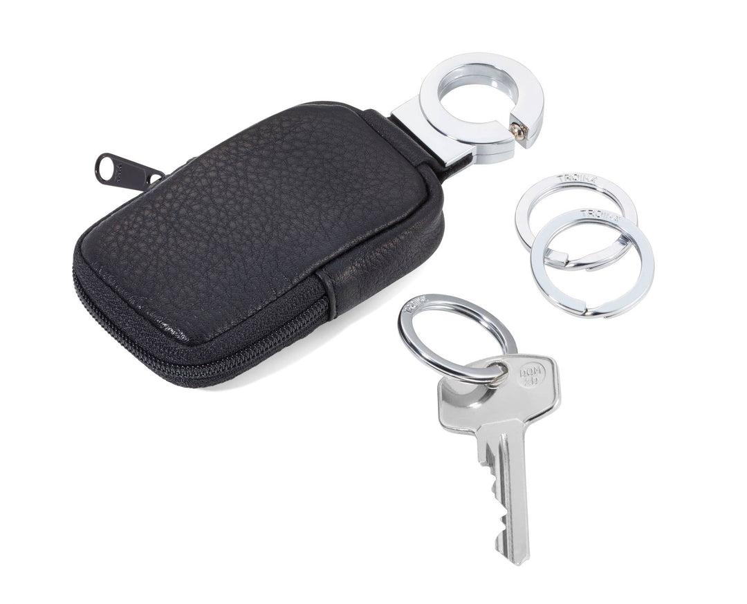 TROIKA - POCKET CLICK Key ring with pocket + 3 rings | leather - Key ring from Troika at The Prince Webshop