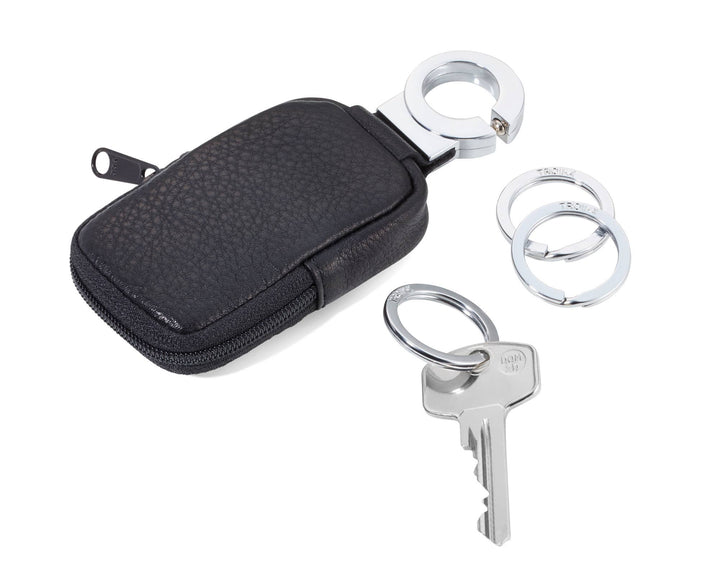 TROIKA - POCKET CLICK Key ring with pocket + 3 rings | leather - Key ring from Troika at The Prince Webshop