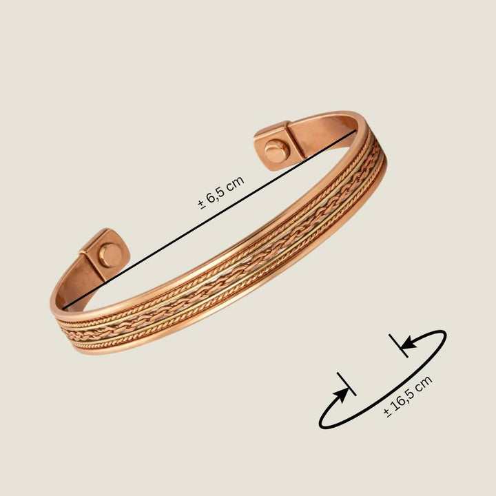 Copper and brass health clamp bracelet with 2 magnets – - Bracelet from Ayurveda Specialist B.V. at The Prince Webshop