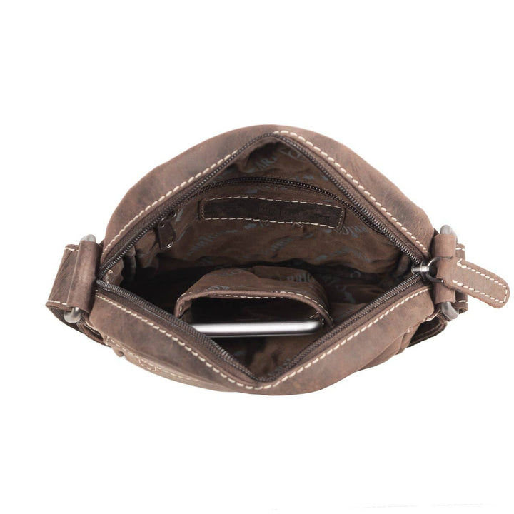 Arrigo Shoulder & Crossbody Bag - Buffalo Leather - Brown - Bag from Arrigo at The Prince Webshop