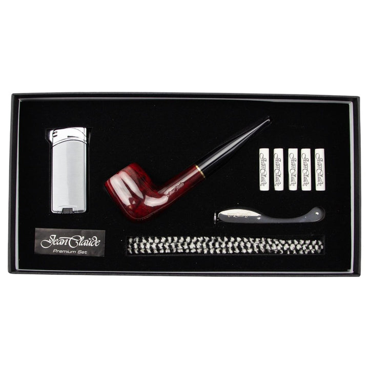 Jean Claude Premium Pibe Sæt - Lige Mørk Brun - Pibe fra Jean Claude hos The Prince Webshop