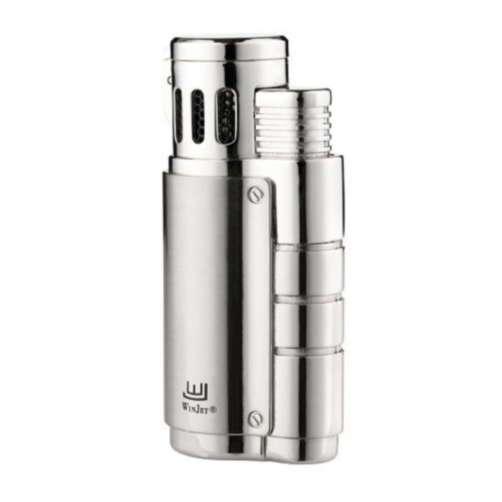 Winjet Escape Cigar Lighter 3 x Jet Chrome Satin w/Puncher - Lighter from Winjet at The Prince Webshop