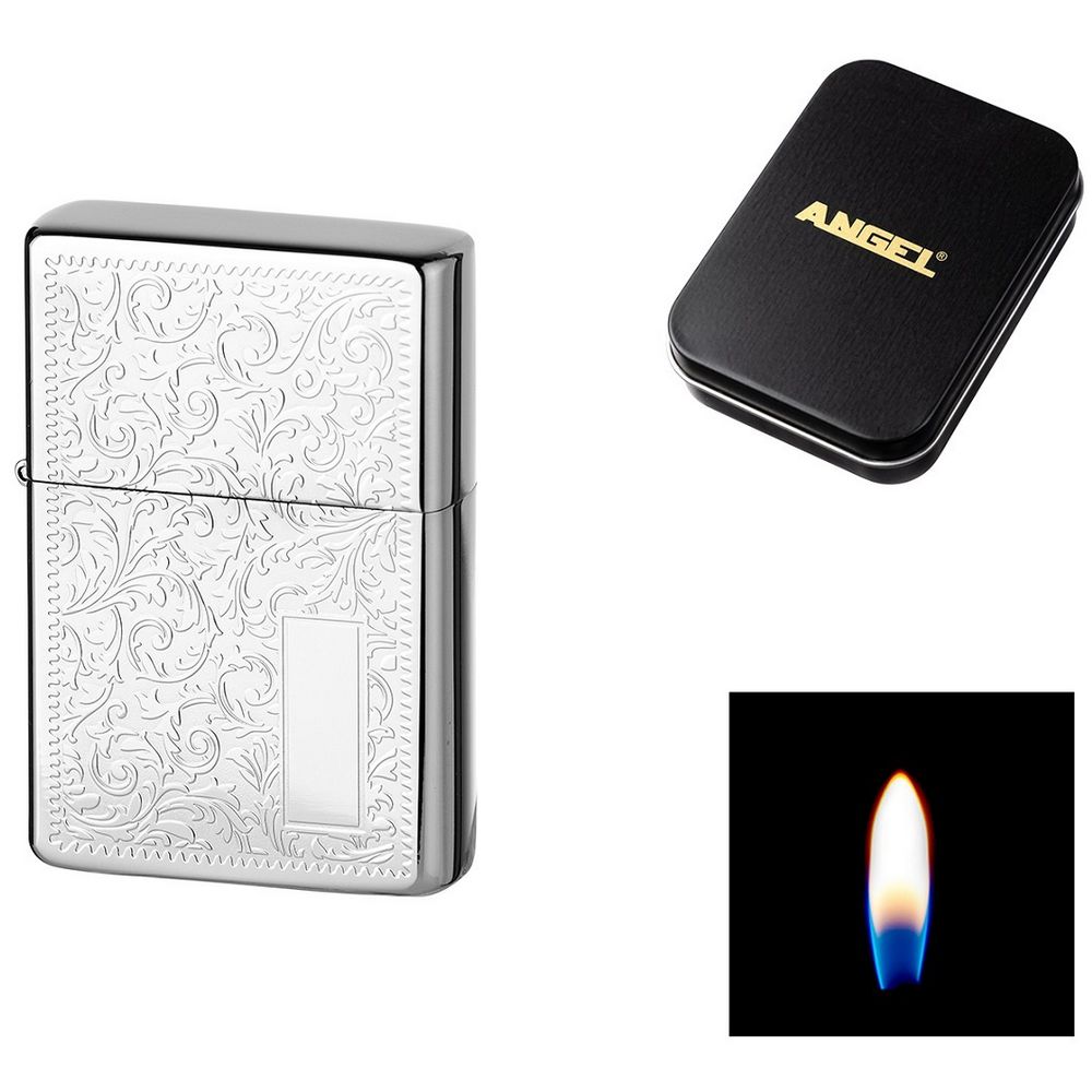 Angel Benzin Lighter - Venetian Chrom - Lighter fra Angel hos The Prince Webshop