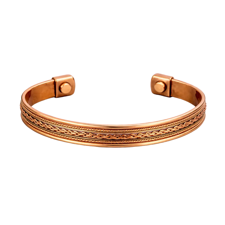 Copper and brass health clamp bracelet with 2 magnets – - Bracelet from Ayurveda Specialist B.V. at The Prince Webshop