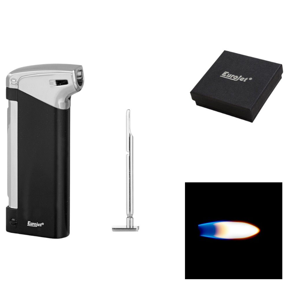 Eurojet Pipe Piezo Lighter w/Stopper - Black - Lighter from Eurojet at The Prince Webshop