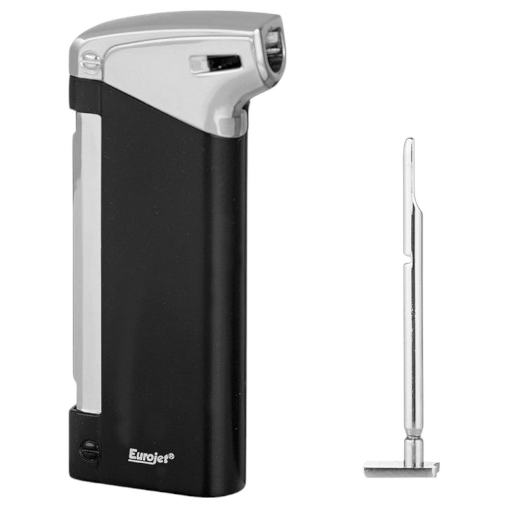Eurojet Pipe Piezo Lighter w/Stopper - Black - Lighter from Eurojet at The Prince Webshop