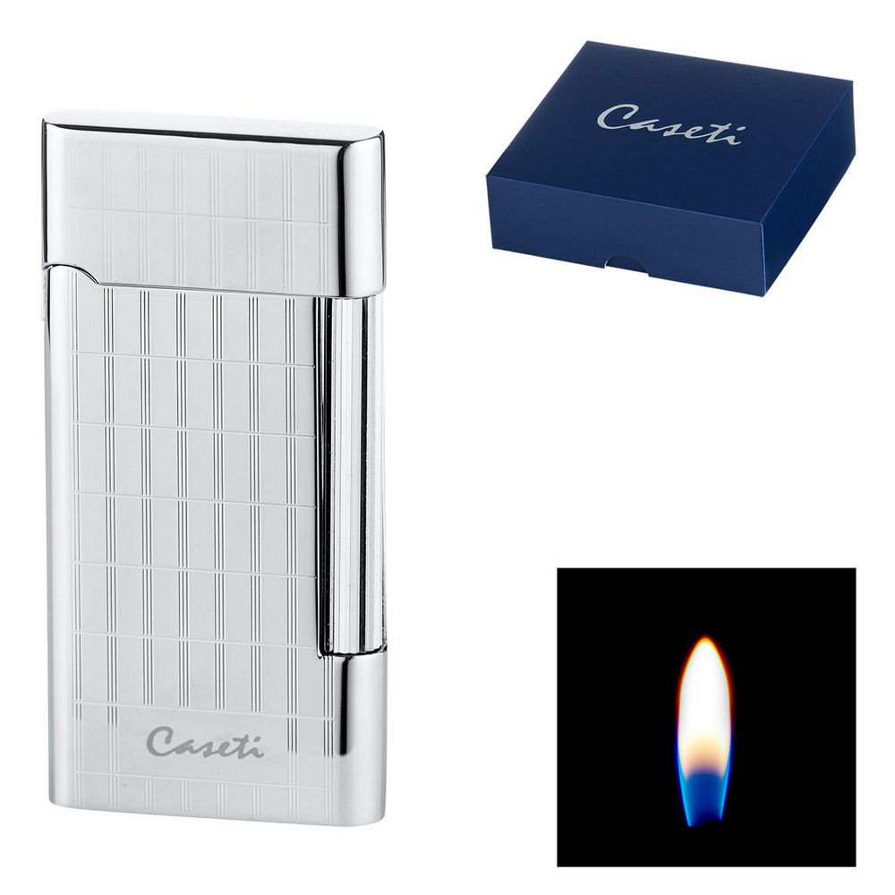 CASETI Flint Cigarette Lighter - Striped Chrome - Lighter from Caseti at The Prince Webshop
