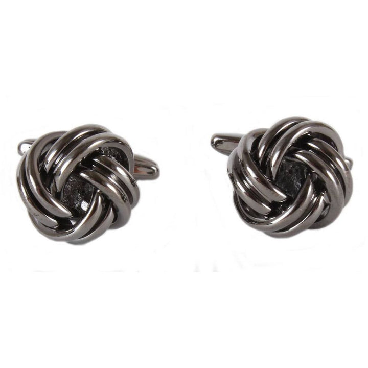 Large Open Rounded Gunmetal Knot Cufflinks - UK Cufflinks - Cufflinks from the David Aster Collection at The Prince Webshop