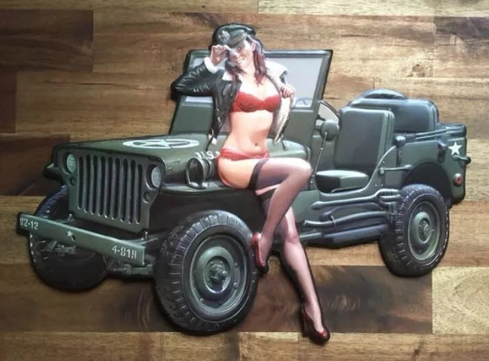 Retroworld Willys Army Jeep Metal sign - 40 x 28 cm - Metal sign from Retroworld at The Prince Webshop