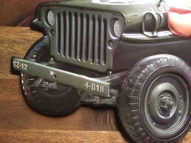 Retroworld Willys Army Jeep Metal sign - 40 x 28 cm - Metal sign from Retroworld at The Prince Webshop