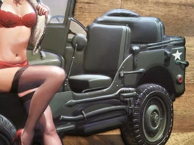 Retroworld Willys Army Jeep Metal sign - 40 x 28 cm - Metal sign from Retroworld at The Prince Webshop