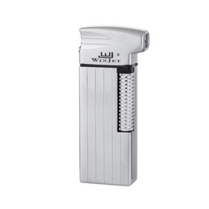 Winjet Premium Slim Flint Pipe Lighter - Silver Stripe - Lighter from Winjet at The Prince Webshop