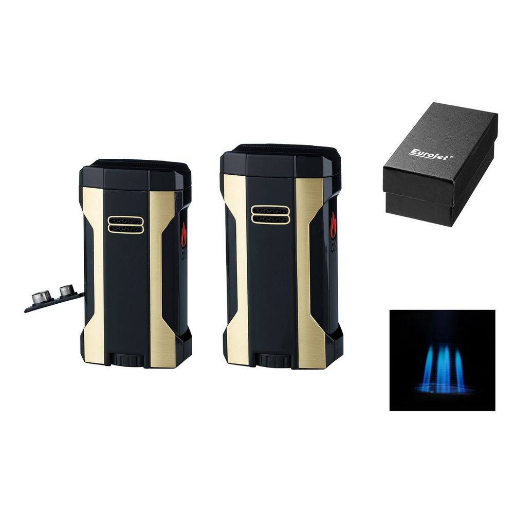 Winjet MAD MAX Cigar Lighter 4 x Jet - Black Gold - Lighter from Winjet at The Prince Webshop