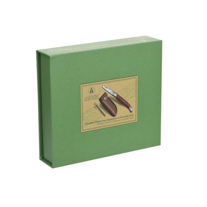 LAGUIOLE HERITAGE folding knife with sharpener and leather case - Pocket knife from LAGUIOLE HERITAGE at The Prince Webshop